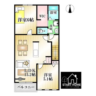 メロータウンA【2階】の間取り