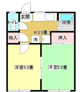 西大通りガーデン A棟【2階】の間取り