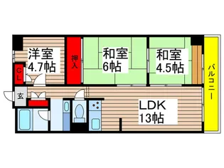 シャトルグランディ【1階】の間取り