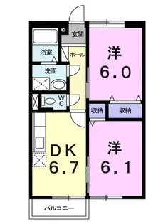 シャルマン牛渕B【2階】の間取り