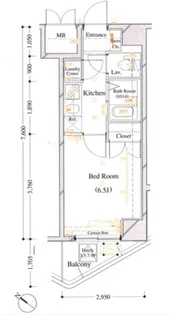 CYNTHIA FOUR-D GOTANDA-WEST【8階】の間取り