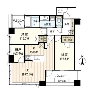 エルグレース西宮【18階】の間取り