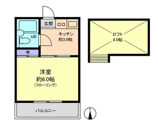 コーポ弥生【1階】の間取り