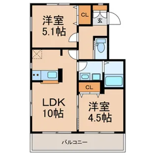 テゾーロ壱番館【2階】の間取り