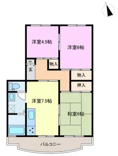 ローレルハイツ加古川3号棟【3階】の間取り