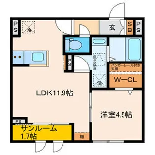 パセオプラシード連坊【1階】の間取り
