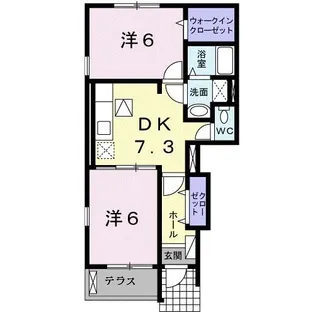 グランドヒルズD【1階】の間取り
