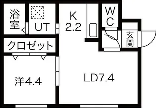 アンシャンテ手稲前田【2階】の間取り