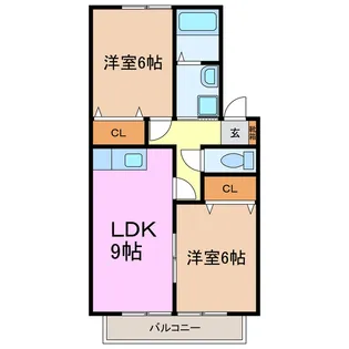 トークヴィレッジIII B【1階】の間取り