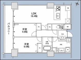 ロイヤルパークスER万代【6階】の間取り