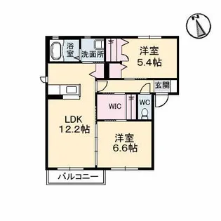 グランマスト春日 B棟【1階】の間取り