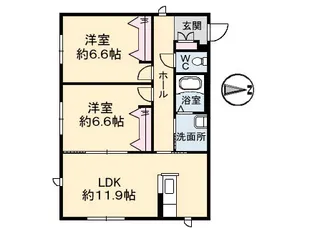 マーヴェラスステージ愛【1階】の間取り