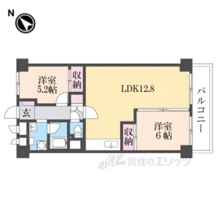山科不二サンハイツ【4階】の間取り