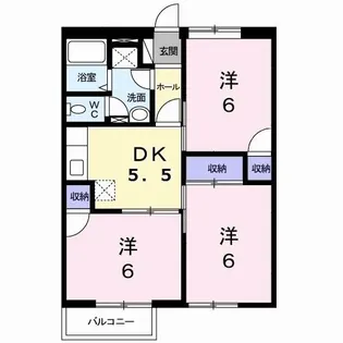 サンパストラル【2階】の間取り