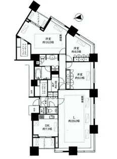高輪ザ・レジデンス【41階】の間取り