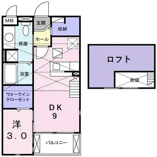 フローラミルト【2階】の間取り