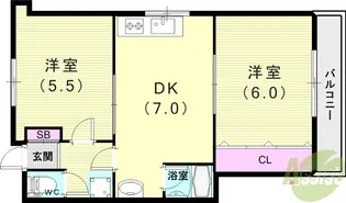 BLUNCUBE神戸北C棟【2階】の間取り