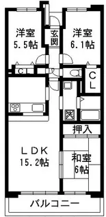 セレーノ見附【9階】の間取り