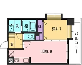 コンダクト福岡東【8階】の間取り