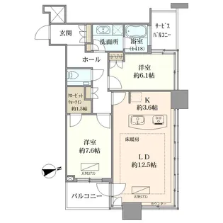 クレストプライムタワー芝【30階】の間取り