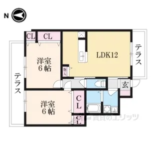 サンガーデン甲賀A【1階】の間取り