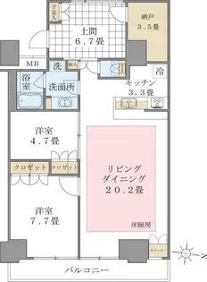 Brillia ist 東雲キャナルコート【7階】の間取り