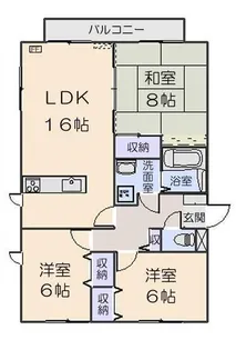 サンライズパーク 1号館【1階】の間取り