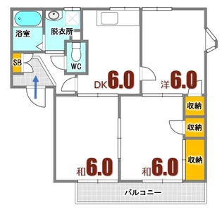 リバティベル【2階】の間取り