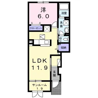 ベルヴィル A【1階】の間取り
