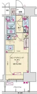 MELDIA CREST TAPP NAMBA-WEST【11階】の間取り