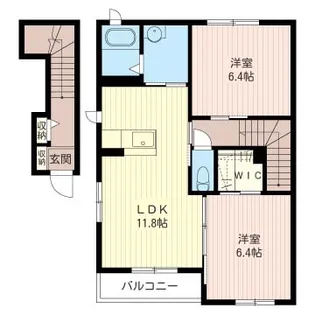 ウヴェール・メゾン安塚C【2階】の間取り