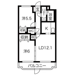 ユーミー神(ジン)【1階】の間取り