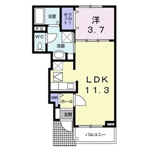 メゾン カサガミ B【1階】の間取り