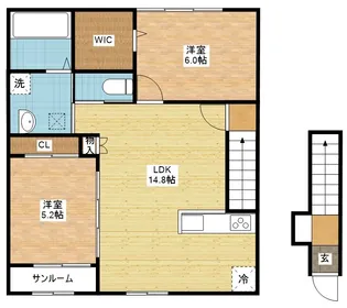ベルリードシャイン【2階】の間取り