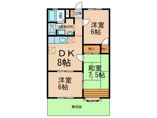 コーポ花水木【1階】の間取り