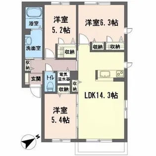 シャーメゾン・ロッシュ C【2階】の間取り