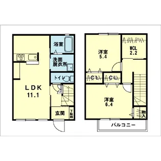 タウンフォートII A棟【1階】の間取り
