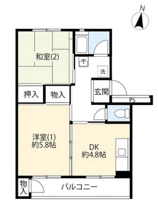 UR日野大久保【4階】の間取り