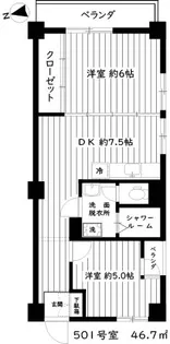 ヴィラ生華【5階】の間取り