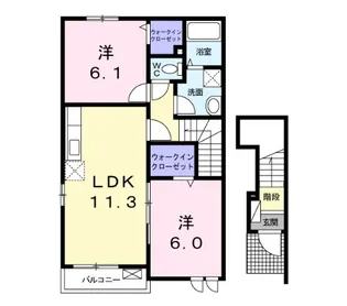 プロムナードベル【2階】の間取り