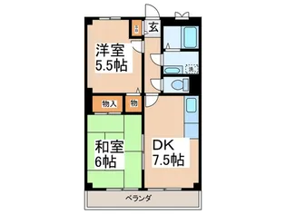 アミュ-レット太子【3階】の間取り