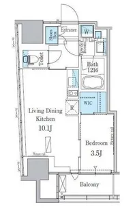 パークアクシス横濱関内SQUARE【8階】の間取り