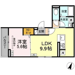 Dフラット東平山プロジェクト B棟【1階】の間取り