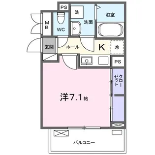 フェリオ ヴィエント【3階】の間取り
