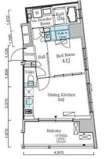 レジディア九段下II【4階】の間取り