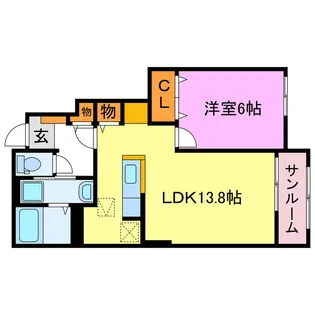 ブライトハウスV【1階】の間取り