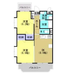 2DKの間取り画像