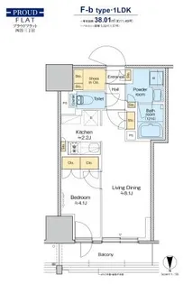 プラウドフラット四谷三丁目【7階】の間取り