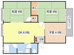 ハイツ北浦【1階】の間取り