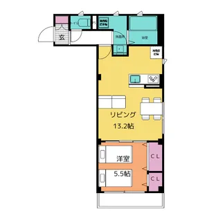 フランジュール下新城【2階】の間取り